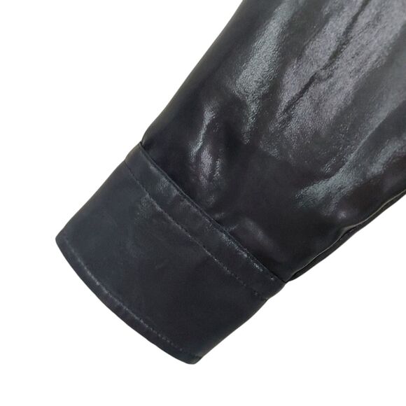 Rag & Bone Debbie Top Womens Medium Black Long Sleeve Front Slits V-Neck Chic - Picture 9 of 12